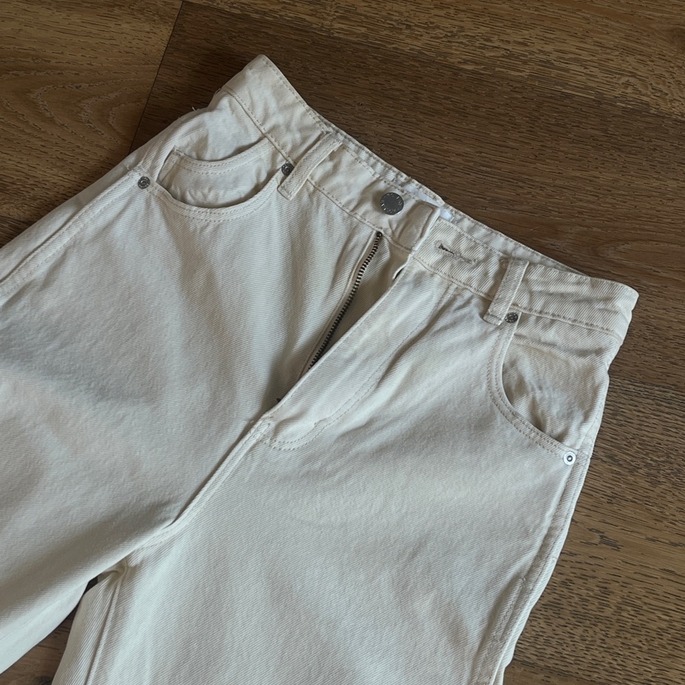 Rollas Elle Super High Rise Cream Jeans